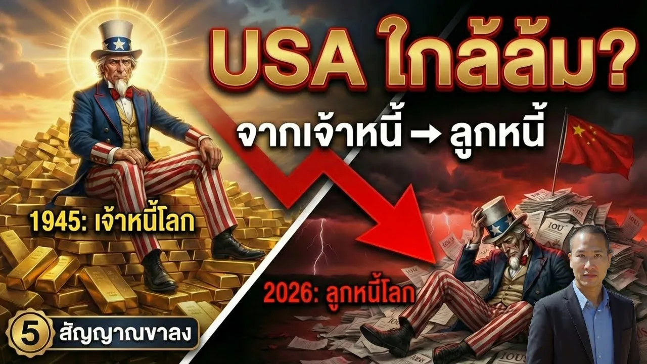 USA ใกล้ล้ม? จากเจ้าหนี้ → ลูกหนี้ และ 5 สัญญาณขาลง