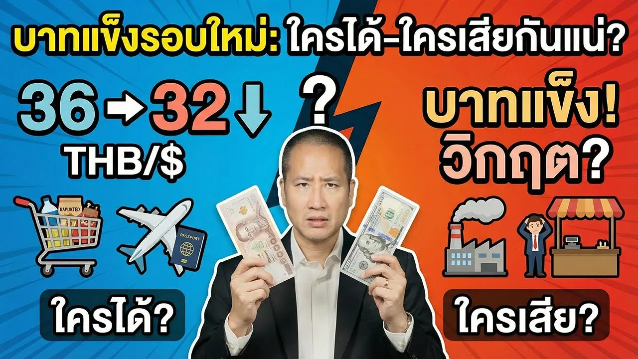 บาทแข็งรอบใหม่: ใครได้–ใครเสียกันแน่? ทำไมคนไทยควรกังวล
